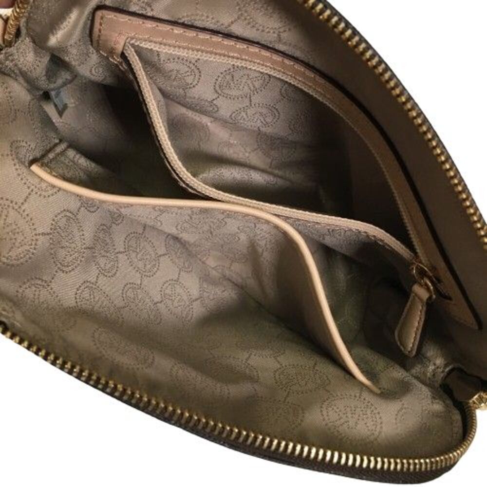 Michael Kors Cindy MK Signature Dome Crossbody Bag Brown Gold Logo 38H9CCPC3B - Picture 6 of 16